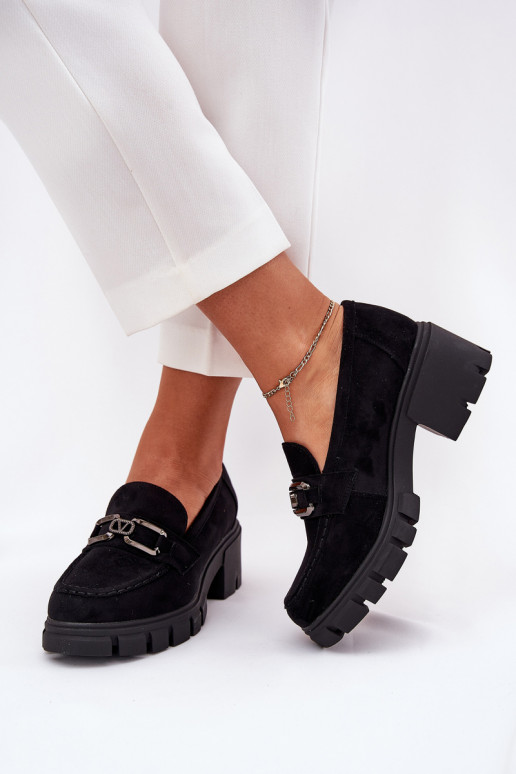 Eko zamšādaoIne apavi Sieviešu ar ornamentiem Vinceza 39921 melnas krāsas