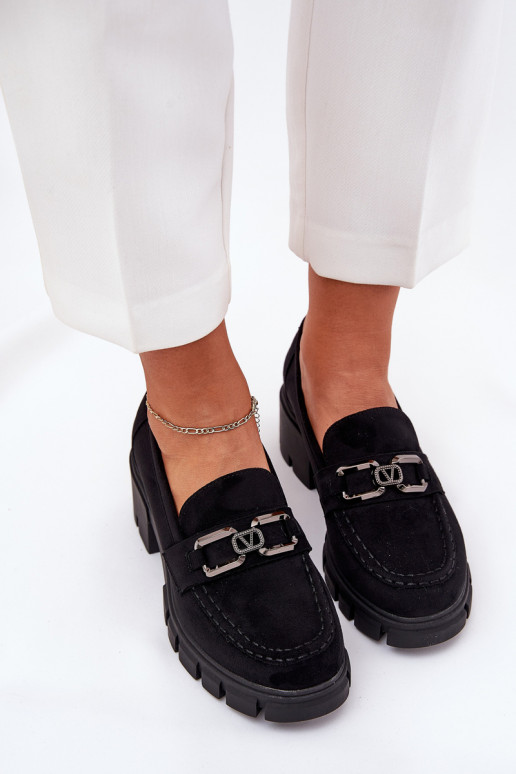 Eko zamšādaoIne apavi Sieviešu ar ornamentiem Vinceza 39921 melnas krāsas