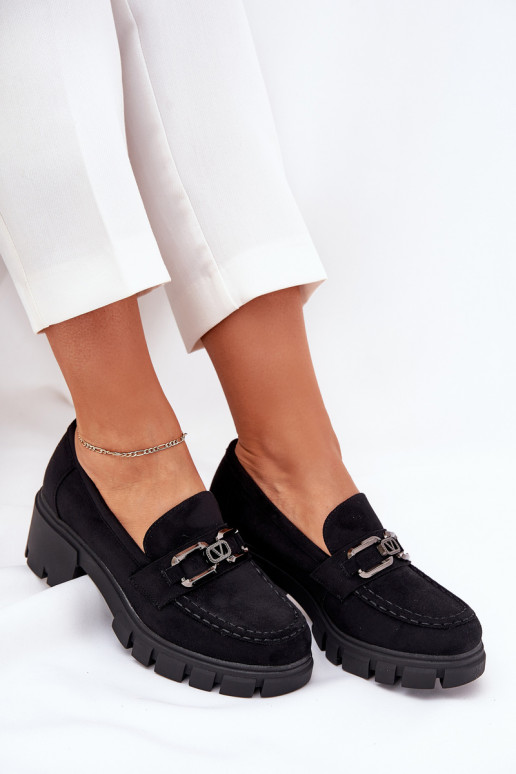 Eko zamšādaoIne apavi Sieviešu ar ornamentiem Vinceza 39921 melnas krāsas