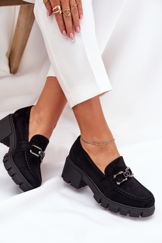 Eko zamšādaoIne apavi Sieviešu ar ornamentiem Vinceza 39921 melnas krāsas