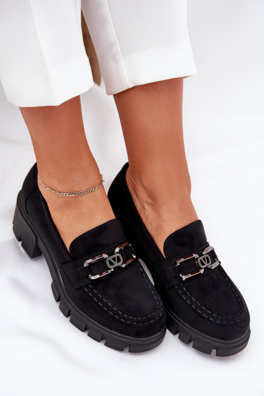 Eko zamšādaoIne apavi Sieviešu ar ornamentiem Vinceza 39921 melnas krāsas