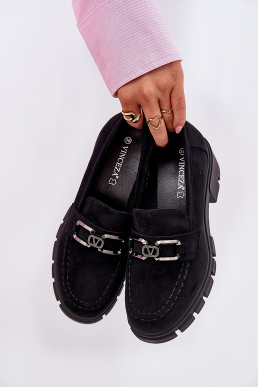 Eko zamšādaoIne apavi Sieviešu ar ornamentiem Vinceza 39921 melnas krāsas