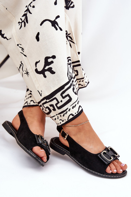 līdzenas zoles basenes ar ornamentiem Eko zamšādaoIne melnas krāsas Lilria