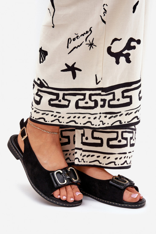 līdzenas zoles basenes ar ornamentiem Eko zamšādaoIne melnas krāsas Lilria