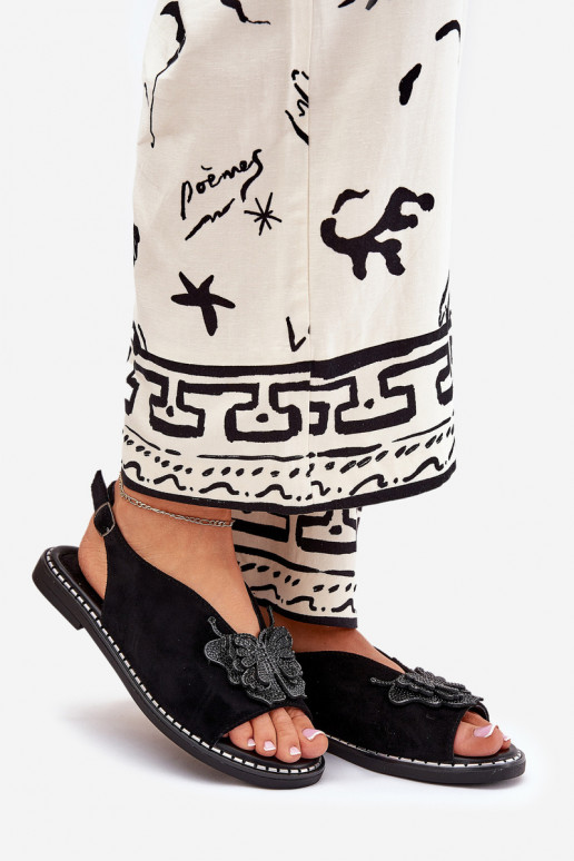 Sieviešu basenes ar platiem papēžiem ar ornamentiem melnas krāsas Setorina Sieviešu basenes ar platiem papēžiem ar ornamentiem melnas krāsas Setorina