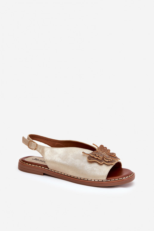 Sieviešu basenes ar platiem papēžiem ar ornamentiem Zelta krāsas Setorina Sieviešu basenes ar platiem papēžiem ar ornamentiem Zelta krāsas Setorina