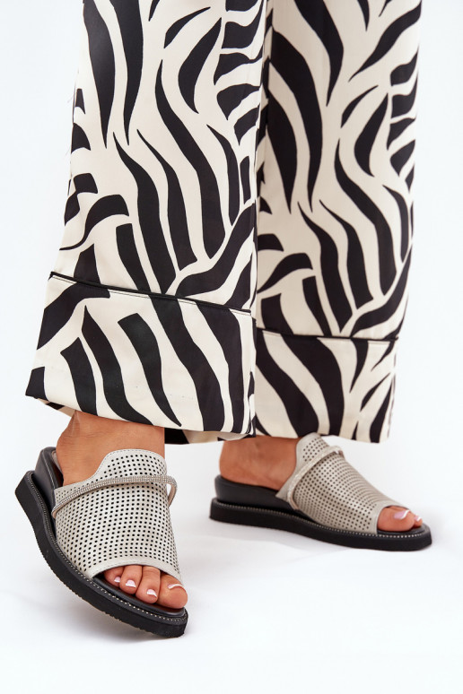 sieviešu čības Uz Ķīļa Ar dekoratīvu svītru Sudraba krāsas TeriInes