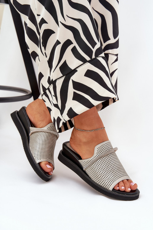 sieviešu čības Uz Ķīļa Ar dekoratīvu svītru Sudraba krāsas TeriInes