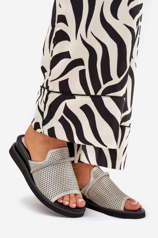 sieviešu čības Uz Ķīļa Ar dekoratīvu svītru Sudraba krāsas TeriInes