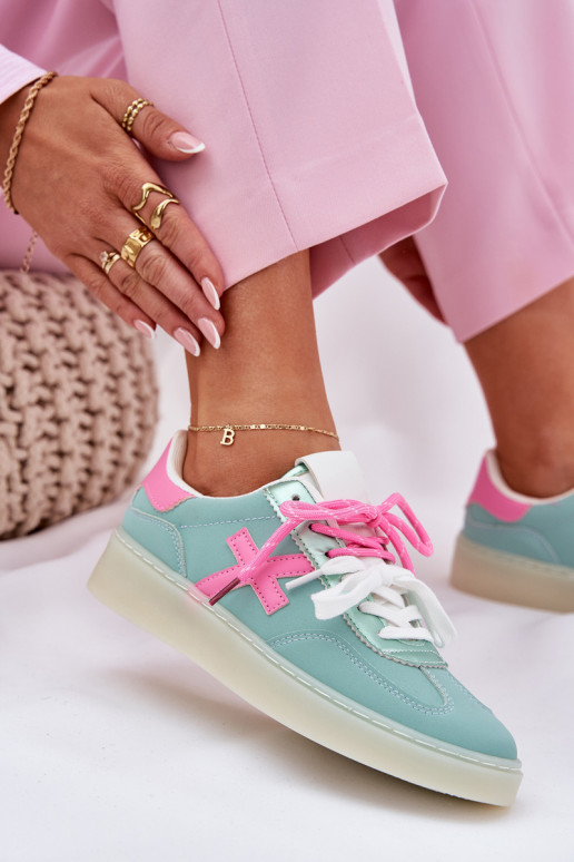 Zems sporta apavi Sieviešu ar leoparda kažokādas rakstu piparmētra-Rozā krāsas Zelevelis Zems sporta apavi Sieviešu ar leoparda kažokādas rakstu piparmētra-Rozā krāsas Zelevelis