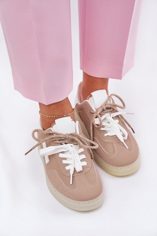 Zems sporta apavi Sieviešu smilšu krāsas Zelevelis Zems sporta apavi Sieviešu smilšu krāsas Zelevelis