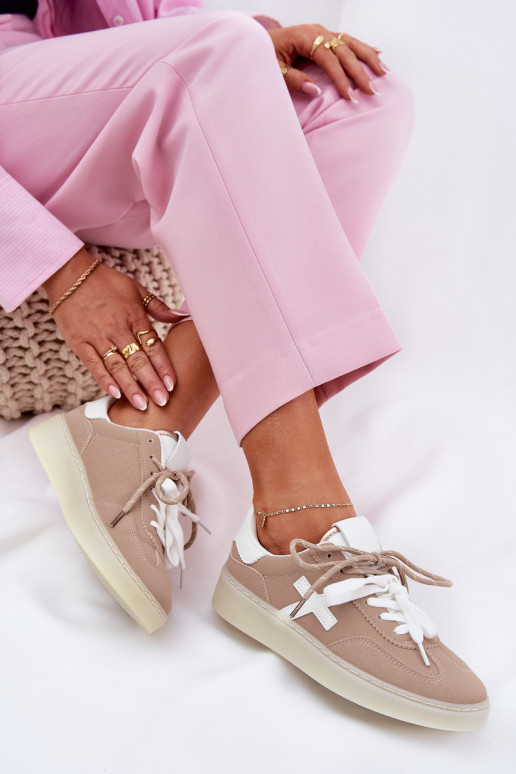 Zems sporta apavi Sieviešu smilšu krāsas Zelevelis Zems sporta apavi Sieviešu smilšu krāsas Zelevelis