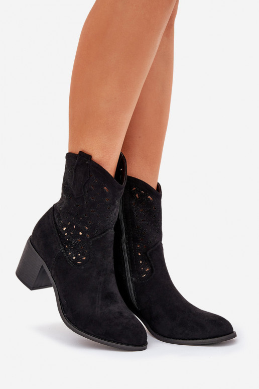 Zābaki Kovboju zābaki Sieviešu ar papēdi S.Barski HY51-125 melnas krāsas