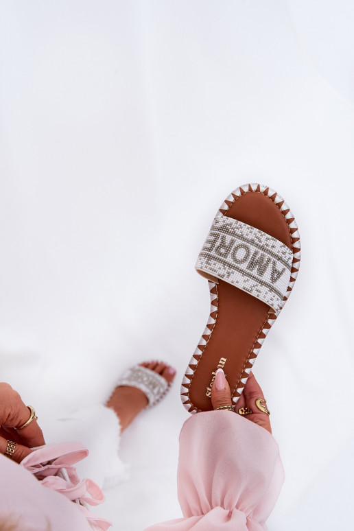 sieviešu čības ar platiem papēžiem Ar Dekorāciju baltas krāsas Dorfedi sieviešu čības ar platiem papēžiem Ar Dekorāciju baltas krāsas Dorfedi