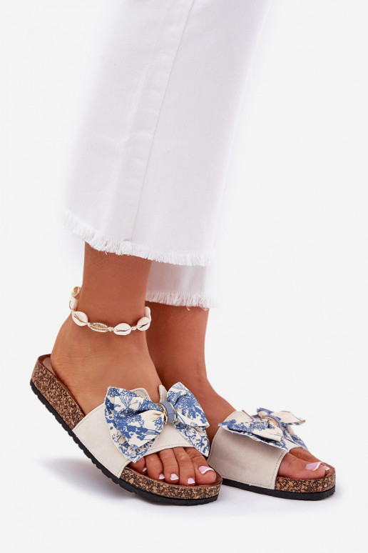 Sieviešu Čības ar bantītēm Korkovas platformā Zilas krāsas Lisandrea Sieviešu Čības ar bantītēm Korkovas platformā Zilas krāsas Lisandrea