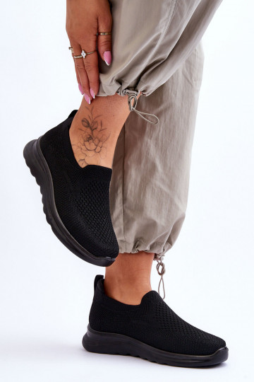 Sieviešu Sporta apavi Auduma Paslīdēt uz melnas krāsas Adiora 2