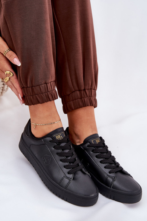 Zems sieviešu puszābaki no eko ādas Big Star NN274576 melnas krāsas Zems sieviešu puszābaki no eko ādas Big Star NN274576 melnas krāsas