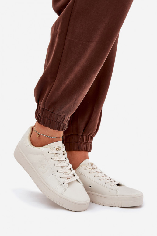 Zems sieviešu puszābaki no eko ādas Big Star NN274578 smilšu krāsas Zems sieviešu puszābaki no eko ādas Big Star NN274578 smilšu krāsas