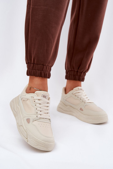 Moterušiķi Sneakers modeļa apavi Big Star NN274668 smilšu krāsā