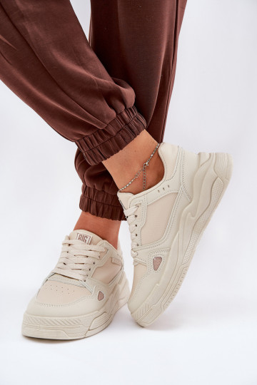 Sieviešu Sneakers modeļa apavi Big Star NN274668 smilšu krāsas 2