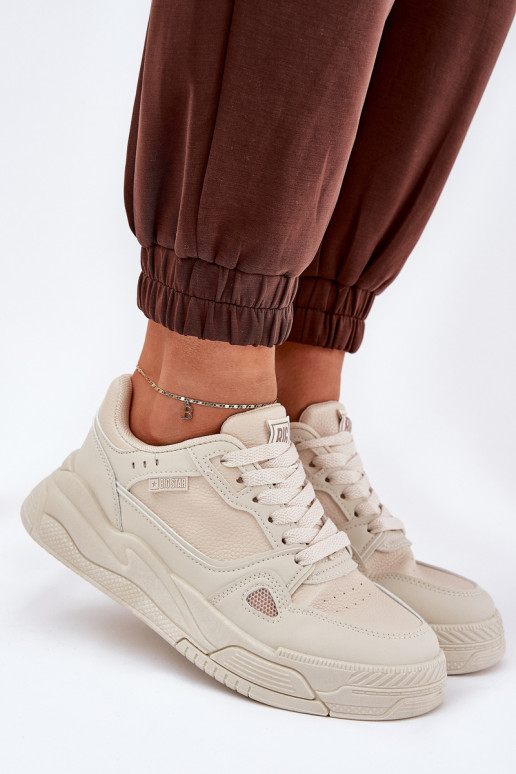 Sieviešu Sneakers modeļa apavi Big Star NN274668 smilšu krāsas Sieviešu Sneakers modeļa apavi Big Star NN274668 smilšu krāsas