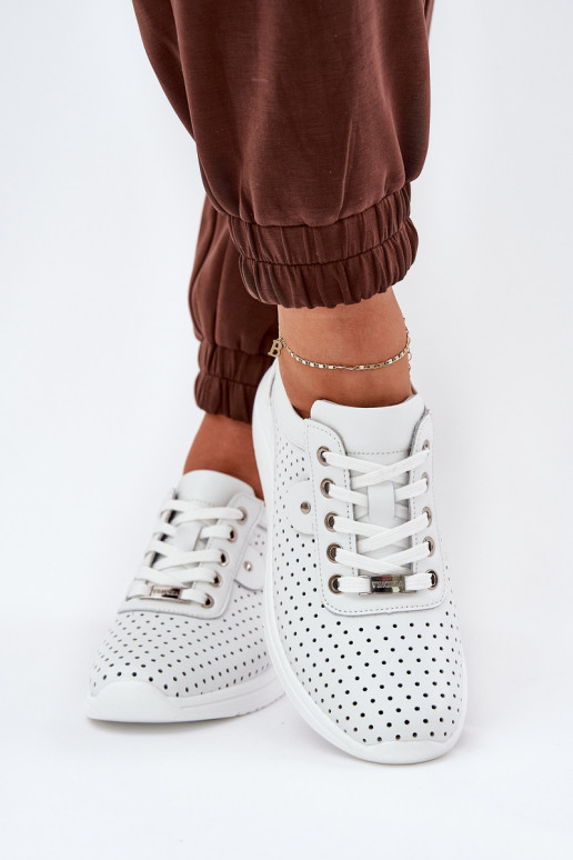 Sieviešu Āda sporta apavi Vinceza 79532 baltas krāsas