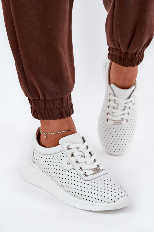 Sieviešu Āda sporta apavi Vinceza 79532 baltas krāsas