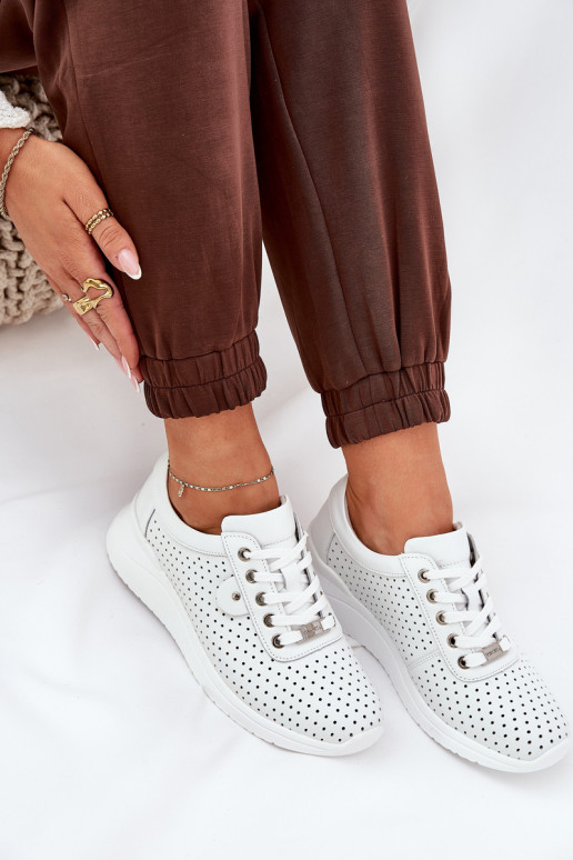 Sieviešu Āda sporta apavi Vinceza 79532 baltas krāsas