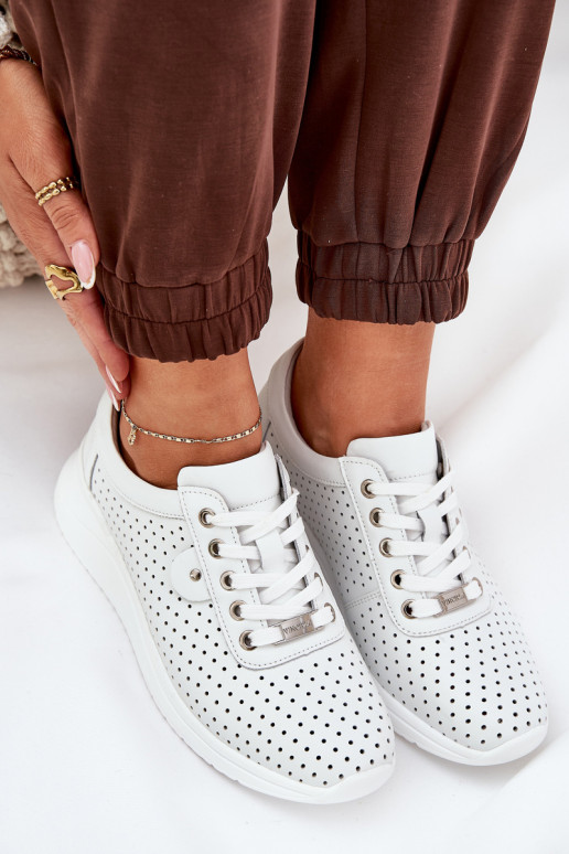 Sieviešu Āda sporta apavi Vinceza 79532 baltas krāsas