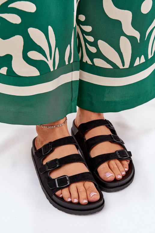 sieviešu čības Ar svītrām I ar sprādzēmmi melnas krāsas Uliri sieviešu čības Ar svītrām I ar sprādzēmmi melnas krāsas Uliri