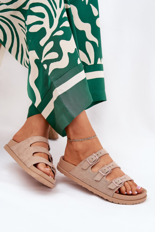 sieviešu čības Ar svītrām I ar sprādzēmmi smilšu krāsas Uliri sieviešu čības Ar svītrām I ar sprādzēmmi smilšu krāsas Uliri