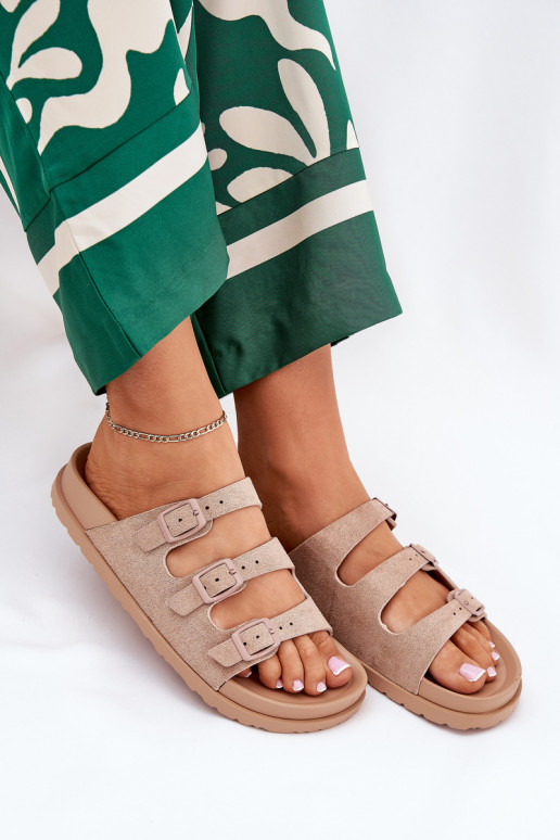 sieviešu čības Ar svītrām I ar sprādzēmmi smilšu krāsas Uliri sieviešu čības Ar svītrām I ar sprādzēmmi smilšu krāsas Uliri