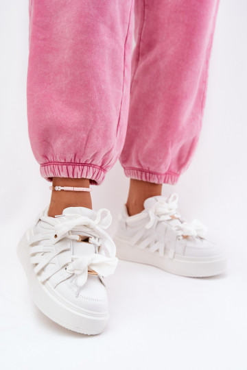 Eko Āda Sneakers modeļa apavi ar platformu baltas krāsas Penolle 2