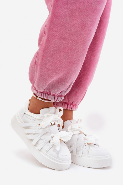 Eko Āda Sneakers modeļa apavi ar platformu baltas krāsas Penolle