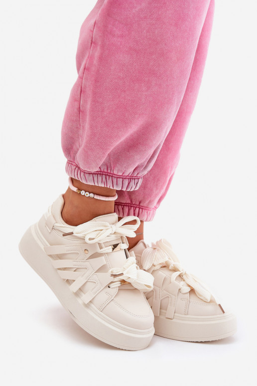 Eko Āda Sneakers modeļa apavi ar platformu smilšu krāsas Penolle