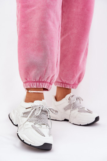 Sneakers modeļa apavi sporta apavi Sieviešu Z PodInójnym Šņorēšanam baltas krāsas Efobell