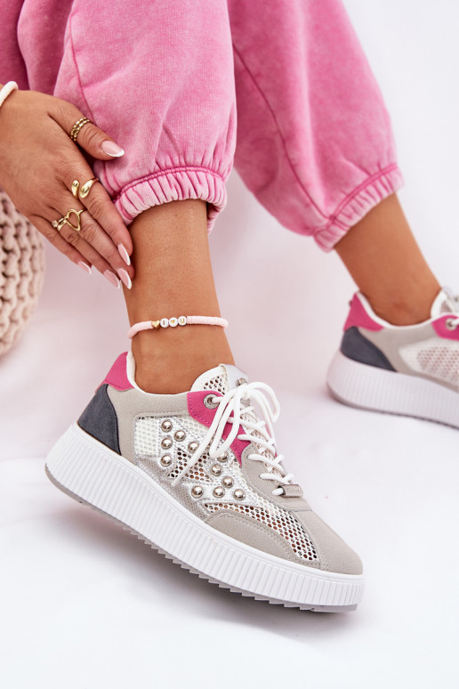 sporta apavi Sieviešu ar tīkliņu Un kniedes Pelēkas krāsas Ogalda