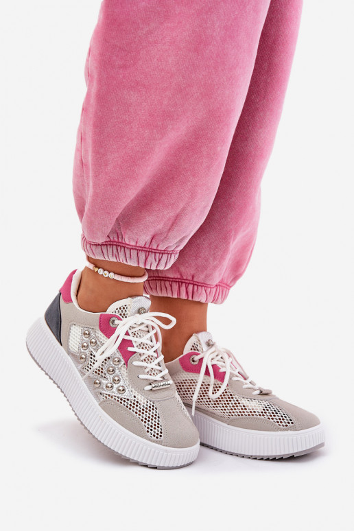 sporta apavi Sieviešu ar tīkliņu Un kniedes Pelēkas krāsas Ogalda