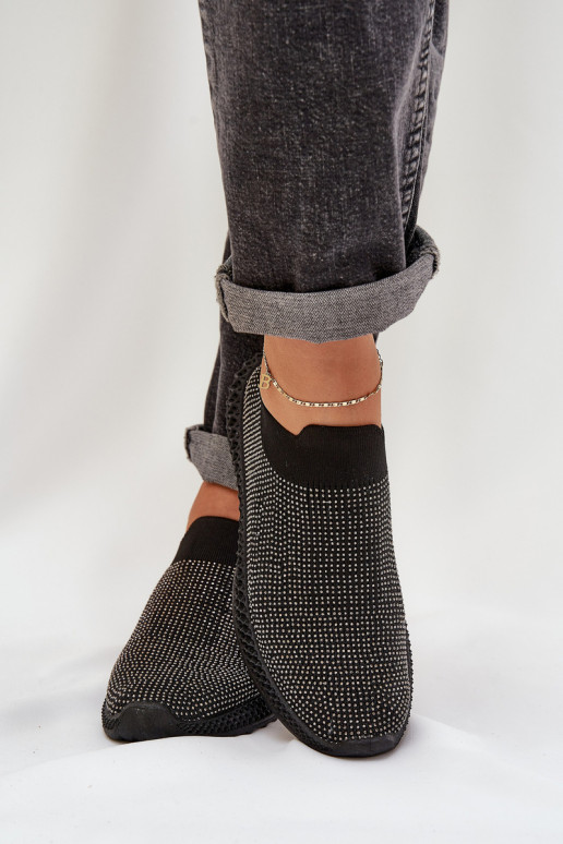 Paslīdēt uz sporta apavi Sieviešu Ar Dekorāciju D&A TIN121 melnas krāsas