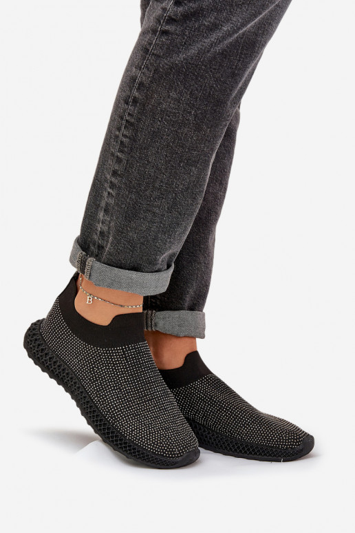 Paslīdēt uz sporta apavi Sieviešu Ar Dekorāciju D&A TIN121 melnas krāsas