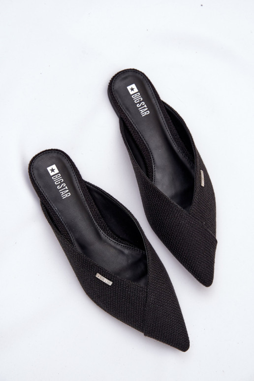 sieviešu čības Ze Szpiczastymi Noskami Big Star RR274210 melnas krāsas