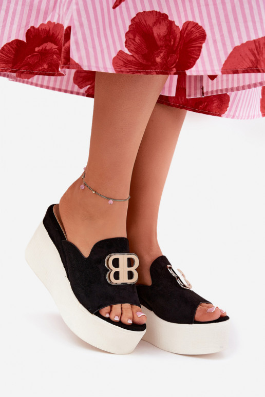 Čības ar platformu I Koturnie ar ornamentiem melnas krāsas Tanonea Čības ar platformu I Koturnie ar ornamentiem melnas krāsas Tanonea