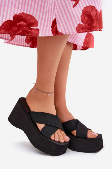 sieviešu čības Uz Ķīļa Un platforma melnas krāsas Sevolee