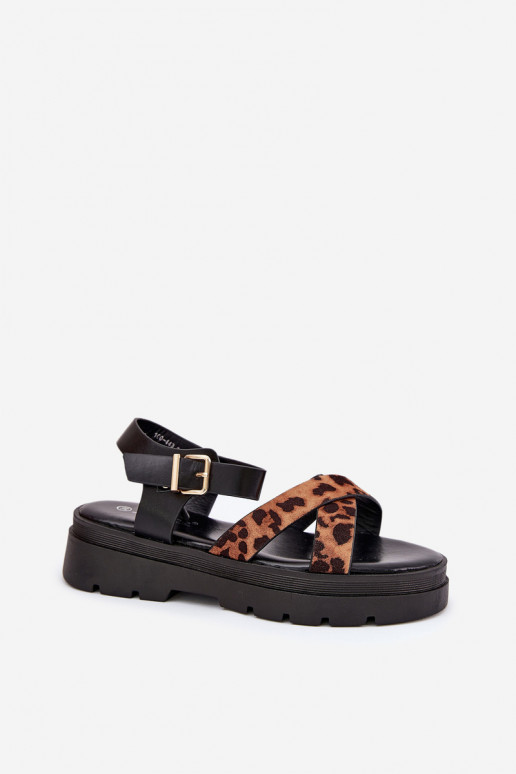 Sieviešu basenes ar platformu ar leoparda kažokādas rakstu brūnas krāsas Gevinniser Sieviešu basenes ar platformu ar leoparda kažokādas rakstu brūnas krāsas Gevinniser