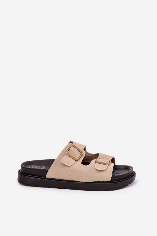 sieviešu čības ar platformu ar sprādzēm smilšu krāsas Simbes