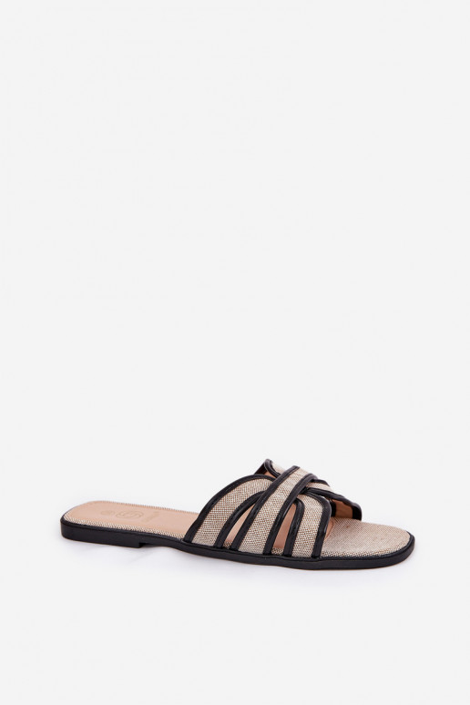 Klasiska modeļa Čības Sieviešu dzīvoklis smilšu krāsas-melnas krāsas Scazze