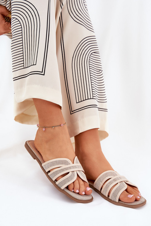 Klasiska modeļa Čības Sieviešu dzīvoklis smilšu krāsas Scazze