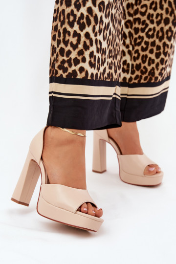 Sieviešu basenes Un platforma Eko Āda smilšu krāsas Lomman