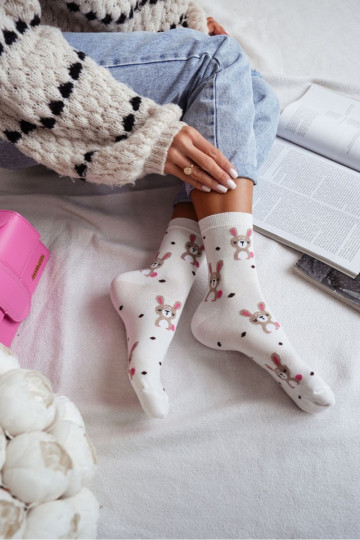 Zeķes TRUŠI i Kropki Ecru