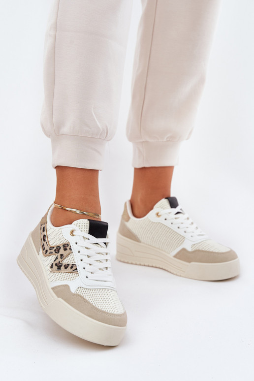 sporta apavi Sieviešu ar platformu ar leoparda kažokādas rakstu smilšu krāsas Lorori sporta apavi Sieviešu ar platformu ar leoparda kažokādas rakstu smilšu krāsas Lorori